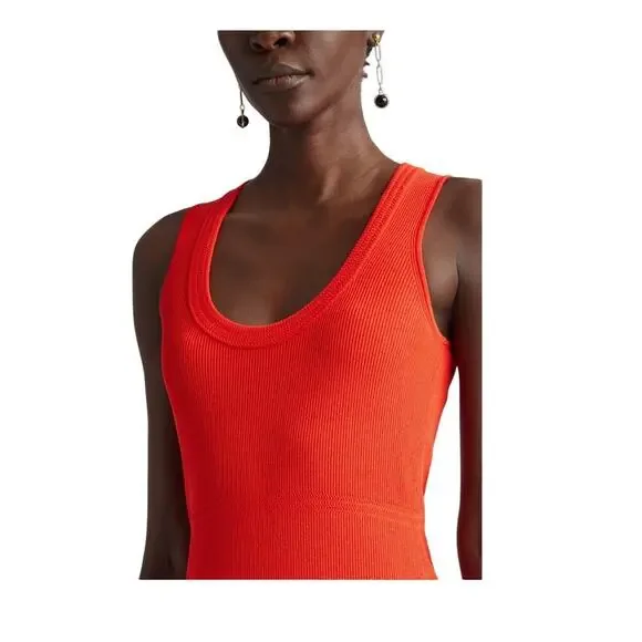 St. John Red scoop neck tank maxi dress Small